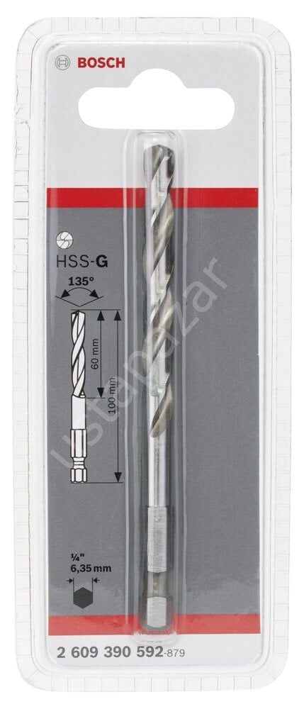 Bosch - Altıgen Şaftlı HSS-G Merkezleme ucu 100 mm 2609390592