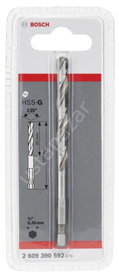 Bosch - Altıgen Şaftlı HSS-G Merkezleme ucu 100 mm 2609390592