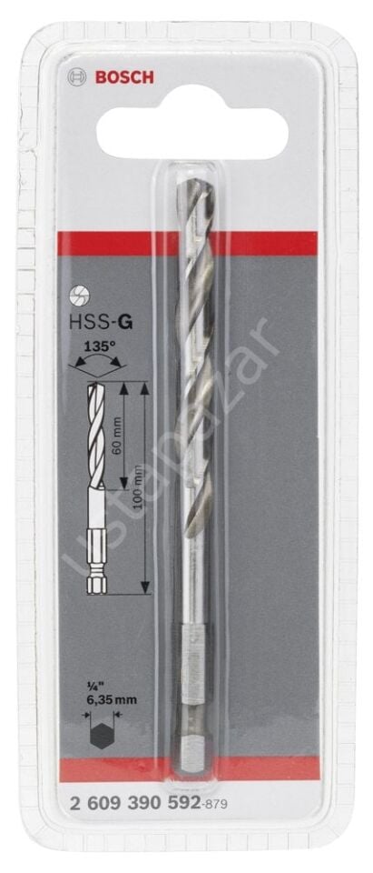 Bosch - Altıgen Şaftlı HSS-G Merkezleme ucu 100 mm 2609390592