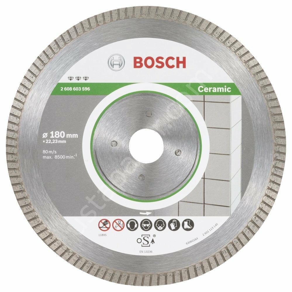 Bosch - Best Serisi Seramik İçin, Extra Temiz Kesim Turbo Segman  Elmas Kesme Diski 180 mm 2608603596