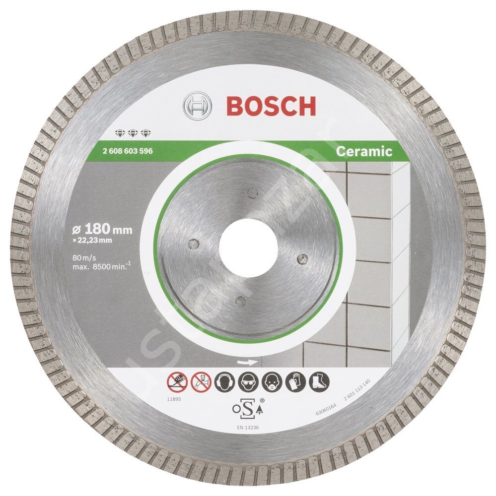 Bosch - Best Serisi Seramik İçin, Extra Temiz Kesim Turbo Segman  Elmas Kesme Diski 180 mm 2608603596