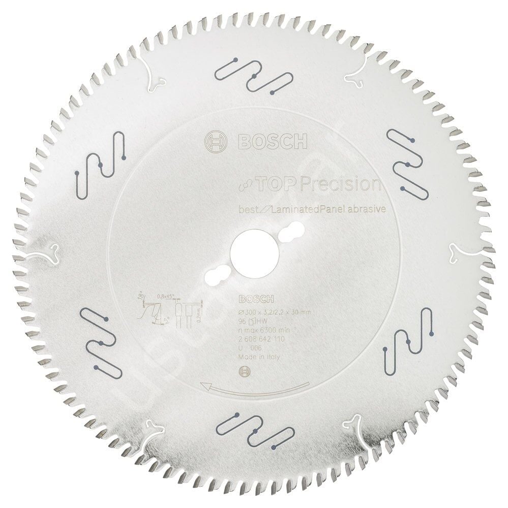 Bosch - Best Serisi Hassas Kesim Aşındırıcı Kaplamalı Lamine Panel için Daire Testere Bıçağı 300*30 mm 96 Diş 2608642110