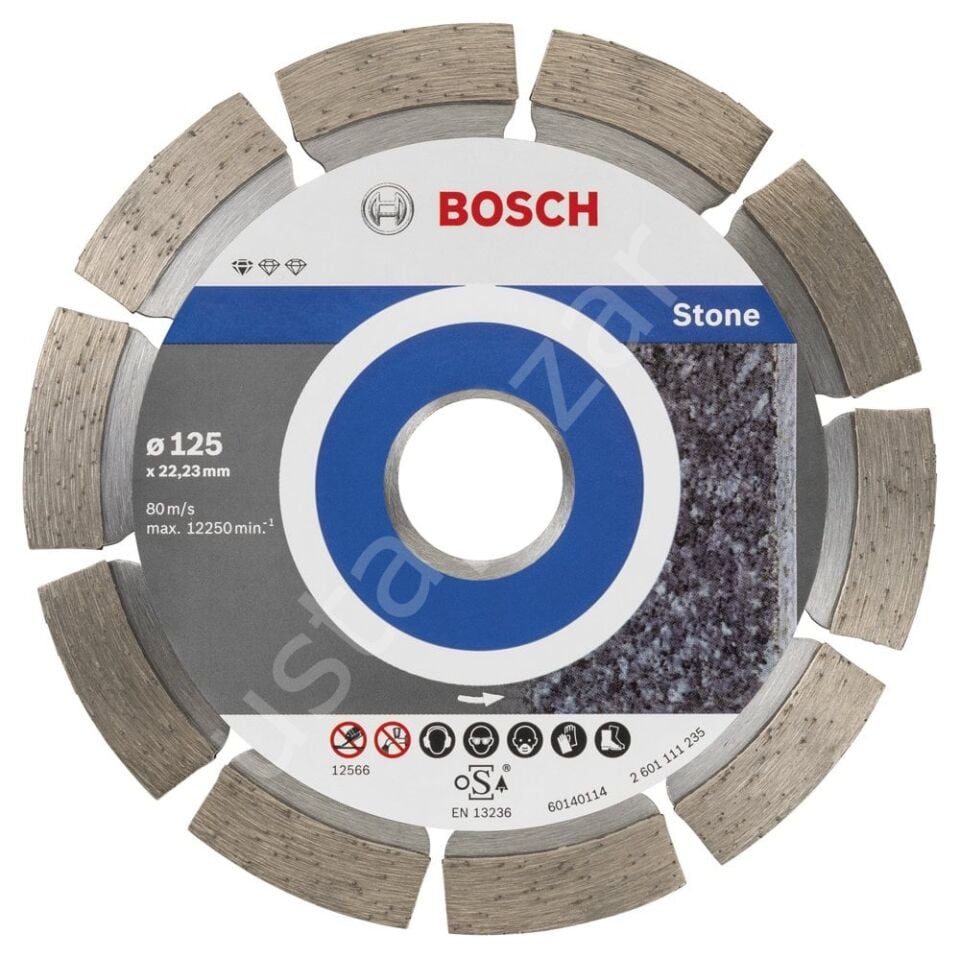 Bosch - Standard Seri Taş İçin, 9+1 Elmas Kesme Diski Set 125mm 2608603236