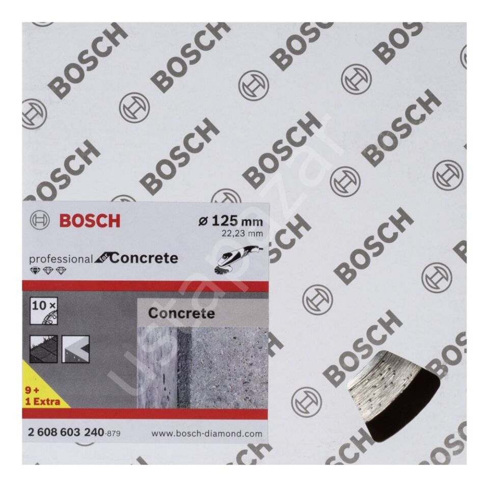 Bosch - Standard Seri Beton İçin, 9+1 Elmas Kesme Diski Set 125 mm 2608603240