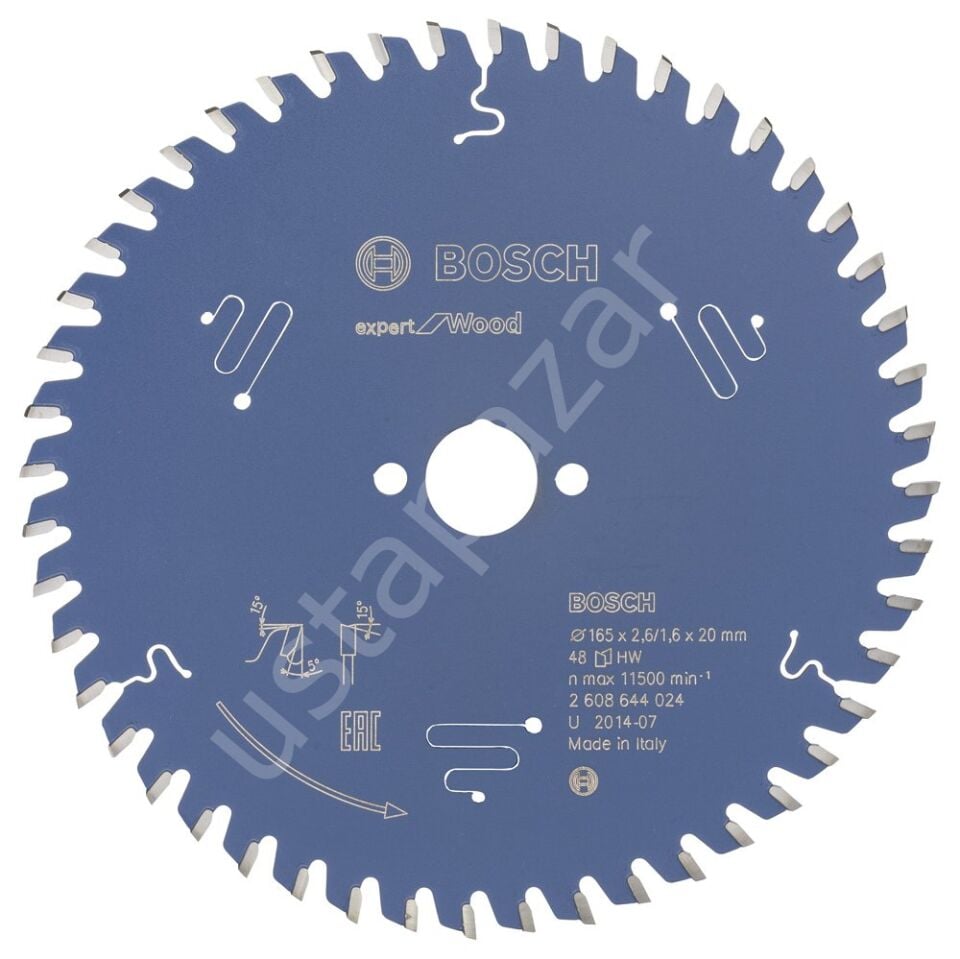Bosch - Expert Serisi Ahşap için Daire Testere Bıçağı 165*20 mm 48 Diş 2608644024