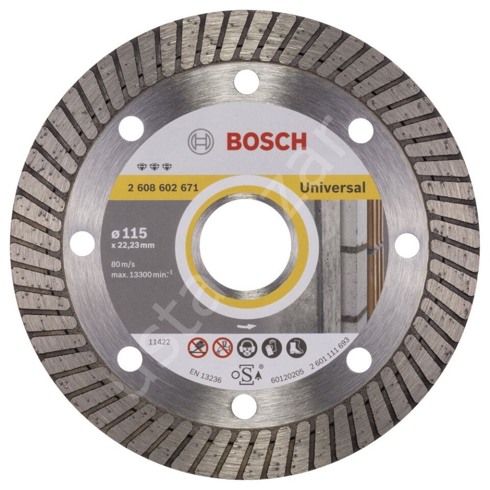 Bosch - Best Serisi Genel Yapı Malzemeleri İçin Turbo Segmanlı Elmas Kesme Diski 115 mm 2608602671