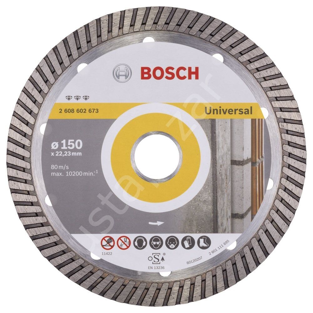 Bosch - Best Serisi Genel Yapı Malzemeleri İçin Turbo Segmanlı Elmas Kesme Diski 150 mm 2608602673