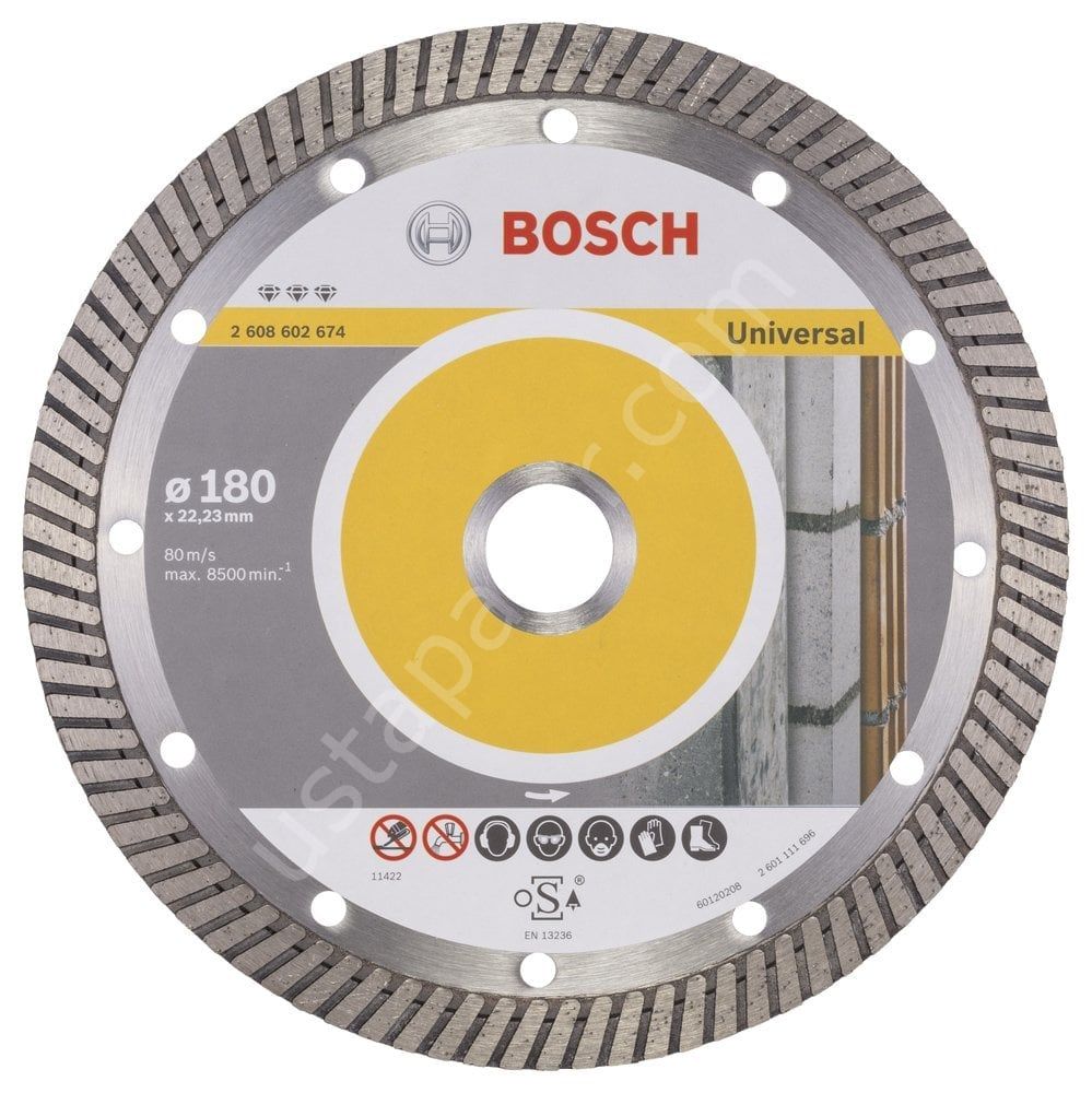 Bosch - Best Serisi Genel Yapı Malzemeleri İçin Turbo Segmanlı Elmas Kesme Diski 180 mm 2608602674