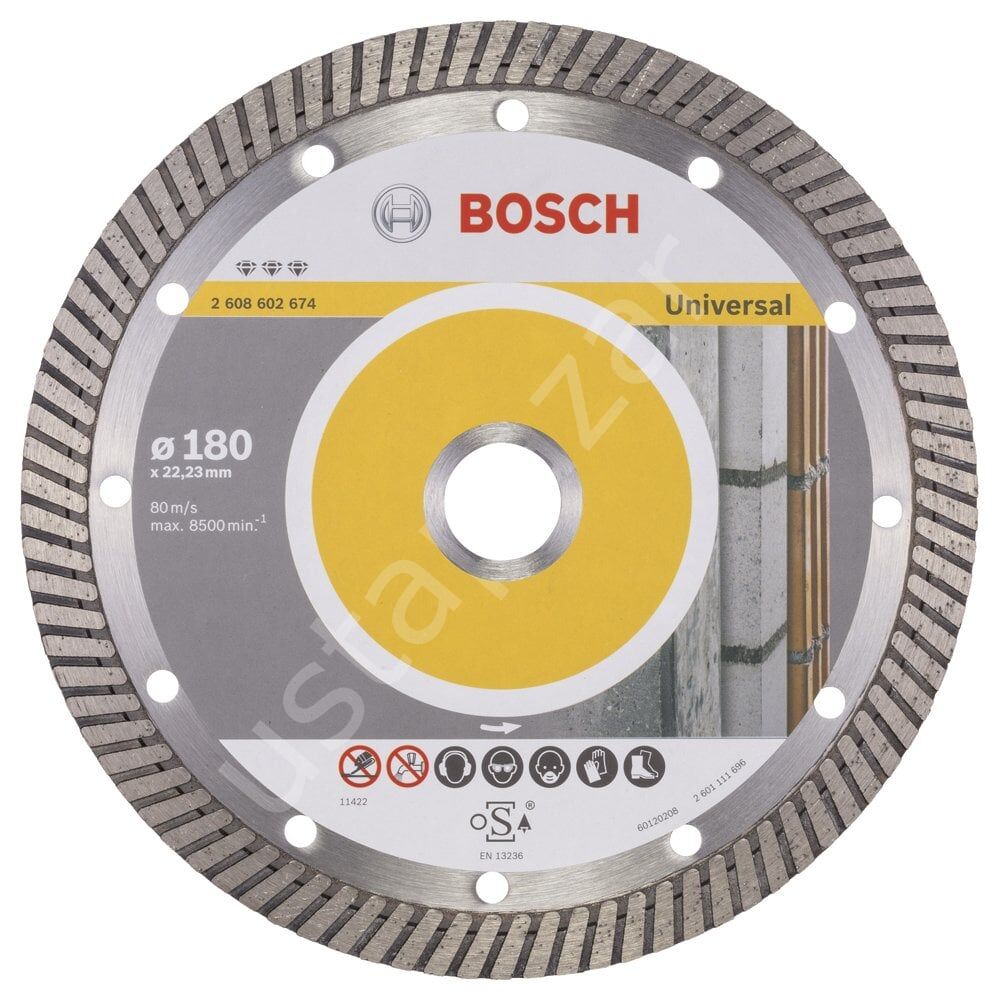 Bosch - Best Serisi Genel Yapı Malzemeleri İçin Turbo Segmanlı Elmas Kesme Diski 180 mm 2608602674