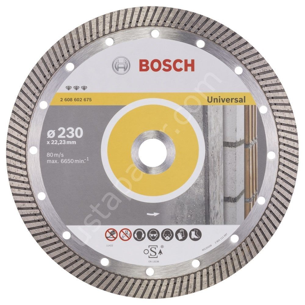 Bosch - Best Serisi Genel Yapı Malzemeleri İçin Turbo Segmanlı Elmas Kesme Diski 230 mm 2608602675