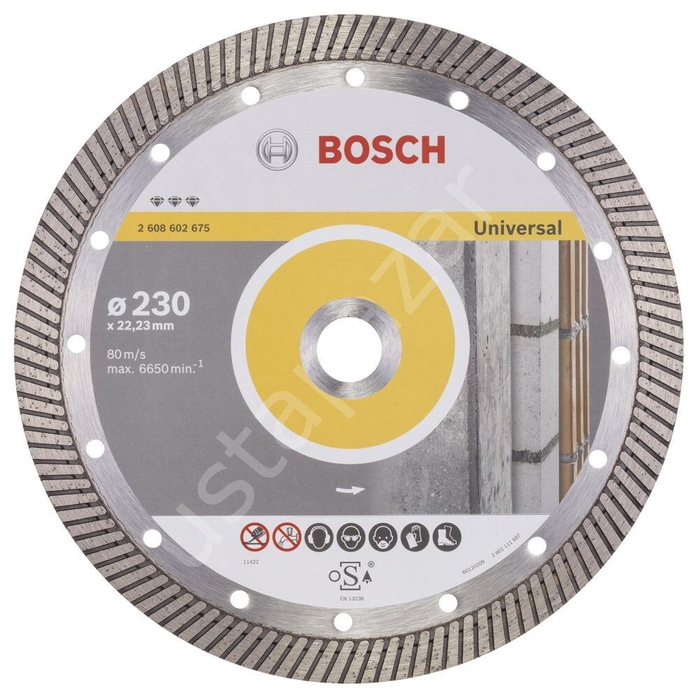 Bosch - Best Serisi Genel Yapı Malzemeleri İçin Turbo Segmanlı Elmas Kesme Diski 230 mm 2608602675