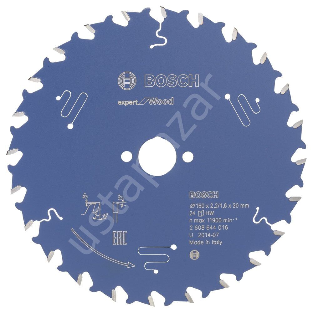 Bosch - Expert Serisi Ahşap için Daire Testere Bıçağı 160*20 mm 24 Diş 2608644016