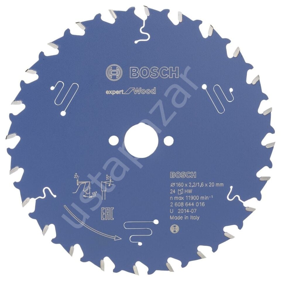 Bosch - Expert Serisi Ahşap için Daire Testere Bıçağı 160*20 mm 24 Diş 2608644016