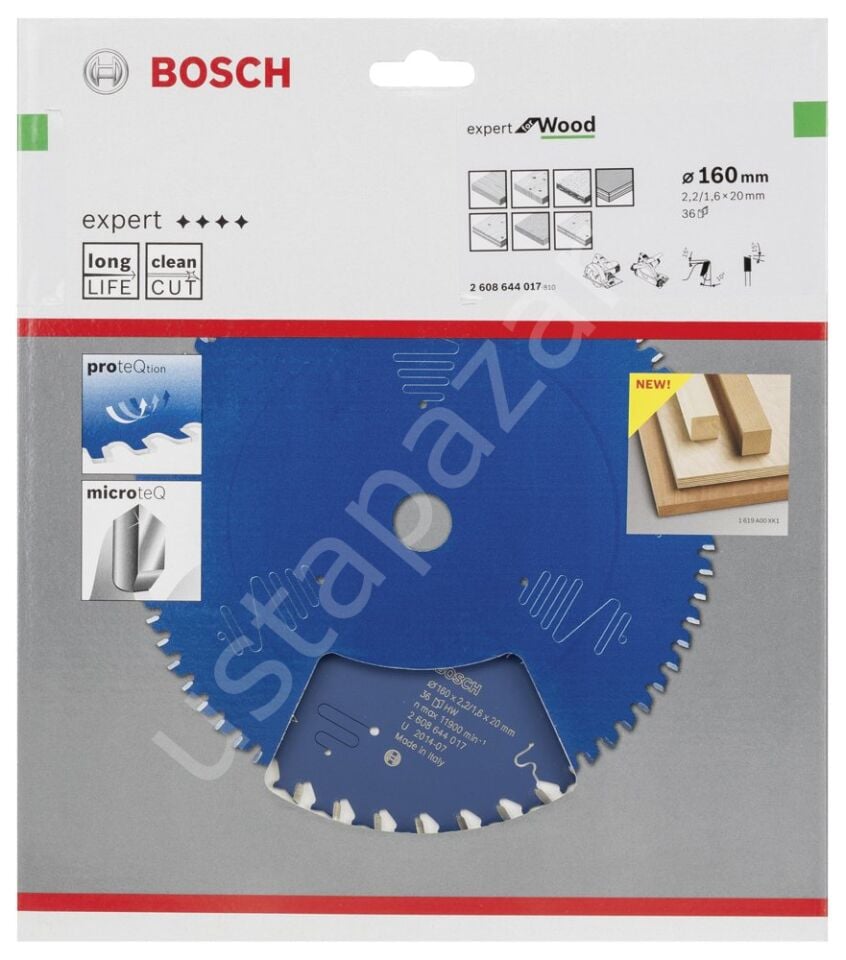Bosch - Expert Serisi Ahşap için Daire Testere Bıçağı 160*20 mm 36 Diş 2608644017