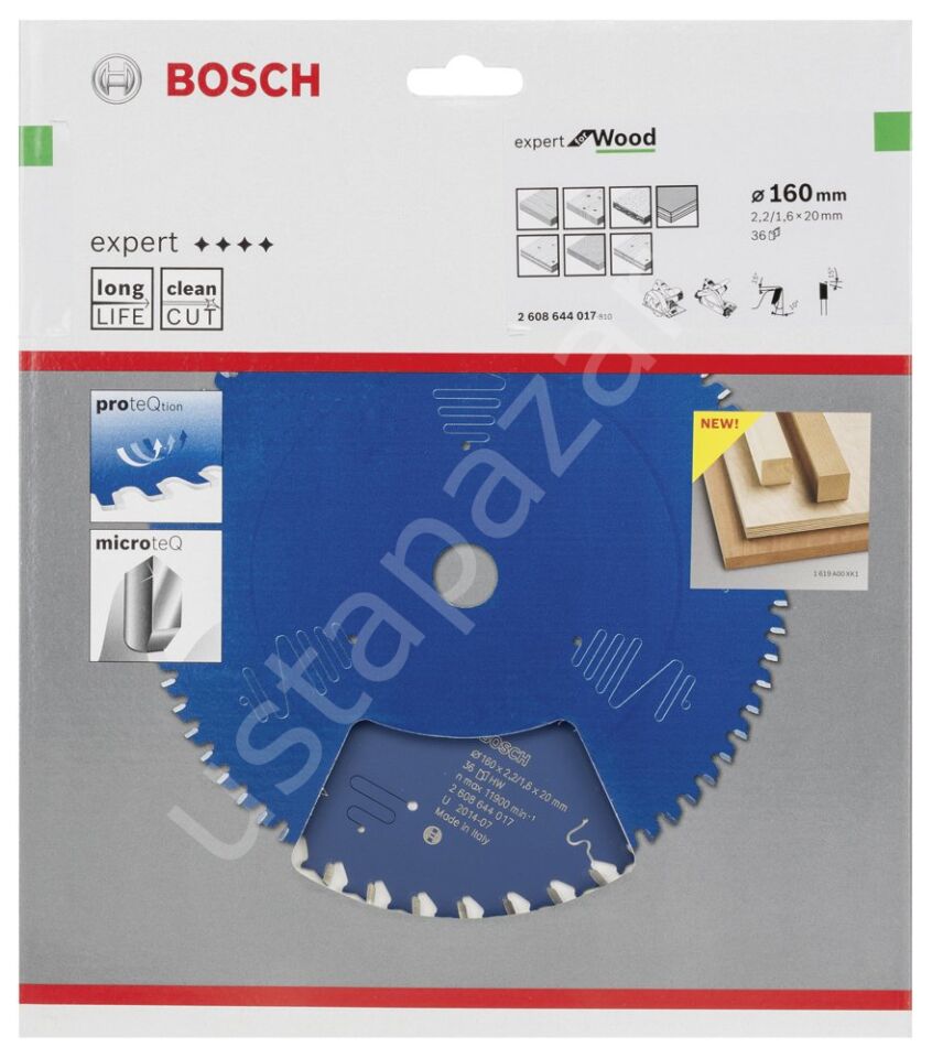 Bosch - Expert Serisi Ahşap için Daire Testere Bıçağı 160*20 mm 36 Diş 2608644017
