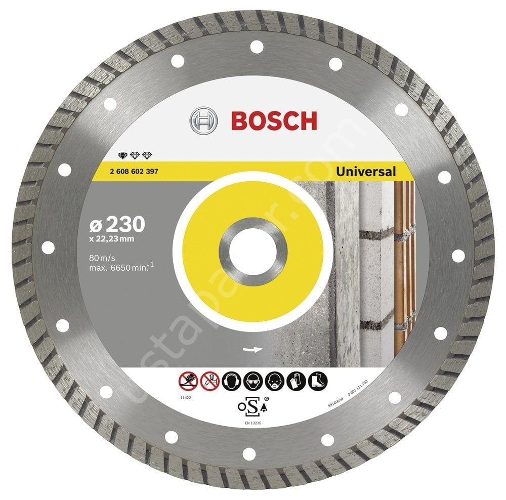 Bosch - Standard Seri Genel Yapı Malzemeleri İçin Turbo Segmanlı Elmas Kesme Diski 230 mm 2608602397