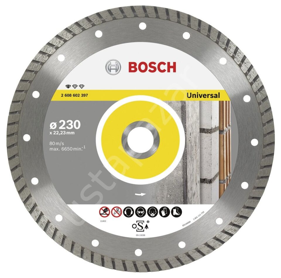 Bosch - Standard Seri Genel Yapı Malzemeleri İçin Turbo Segmanlı Elmas Kesme Diski 230 mm 2608602397