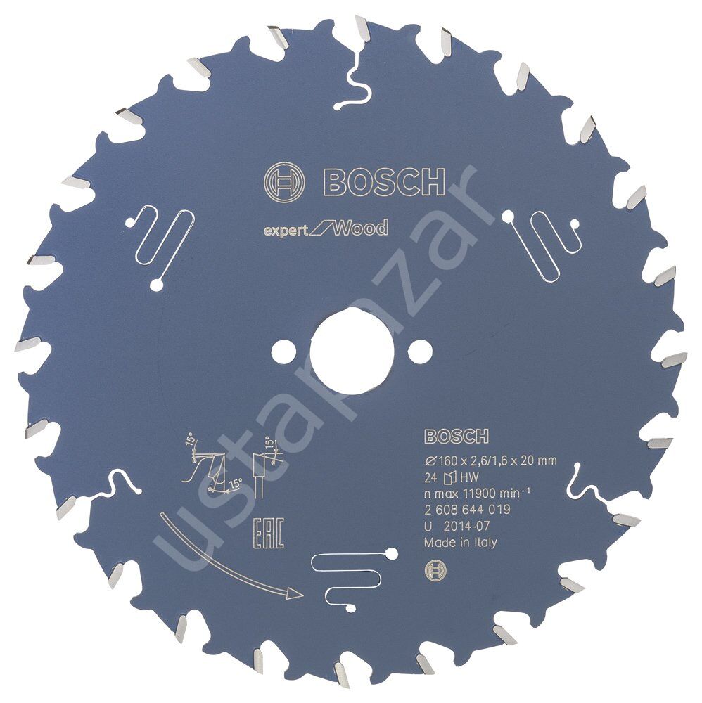 Bosch - Expert Serisi Ahşap için Daire Testere Bıçağı 160*20 mm 24 Diş 2608644019