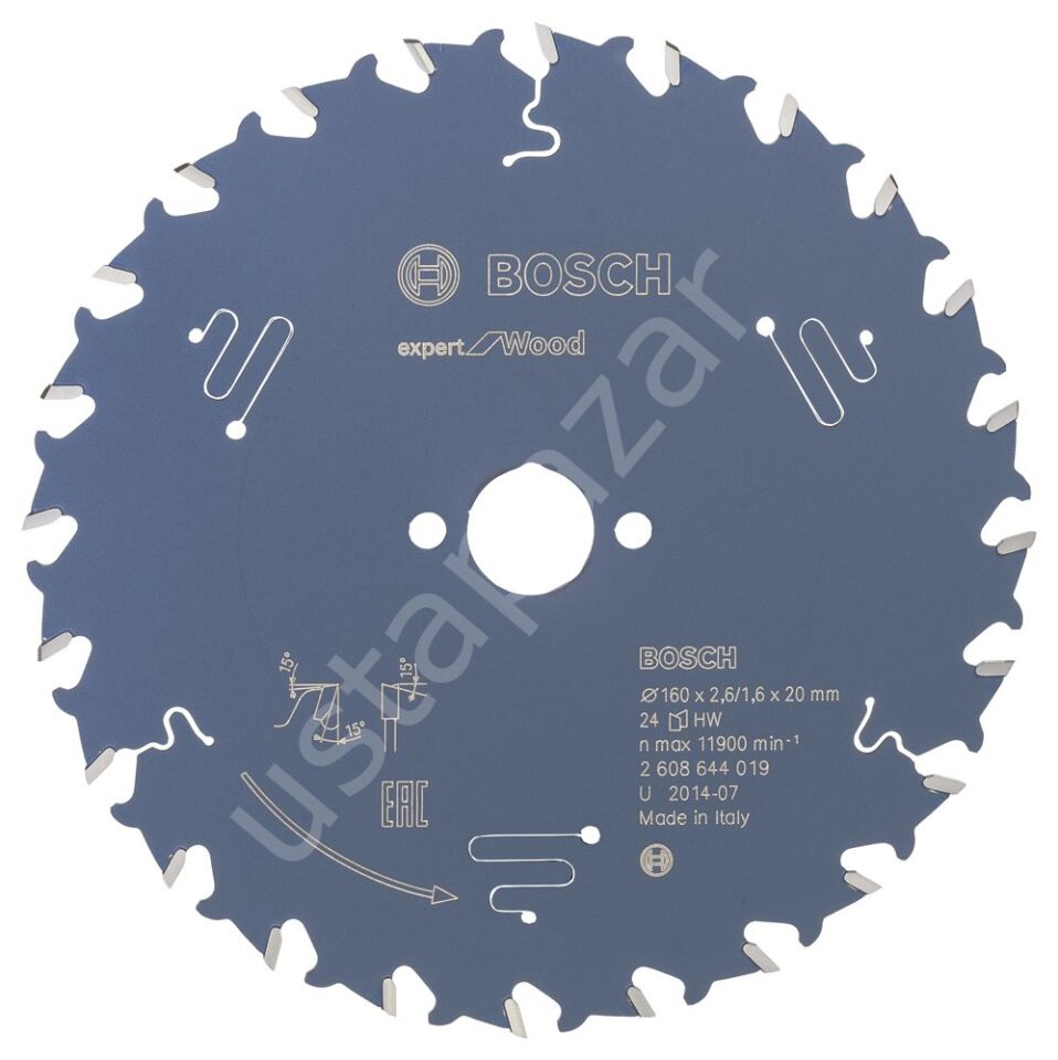 Bosch - Expert Serisi Ahşap için Daire Testere Bıçağı 160*20 mm 24 Diş 2608644019