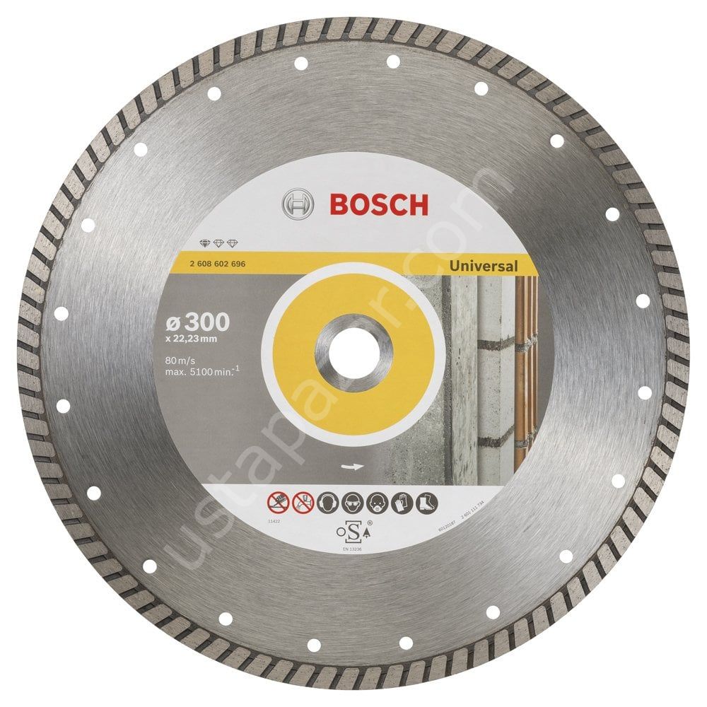 Bosch - Standard Seri Genel Yapı Malzemeleri İçin Turbo Segmanlı Elmas Kesme Diski 300 mm 2608602696