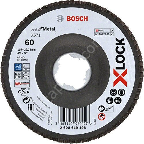 Bosch X-Lock Best For Metal 115MM 60KUM Flap - 2608621764