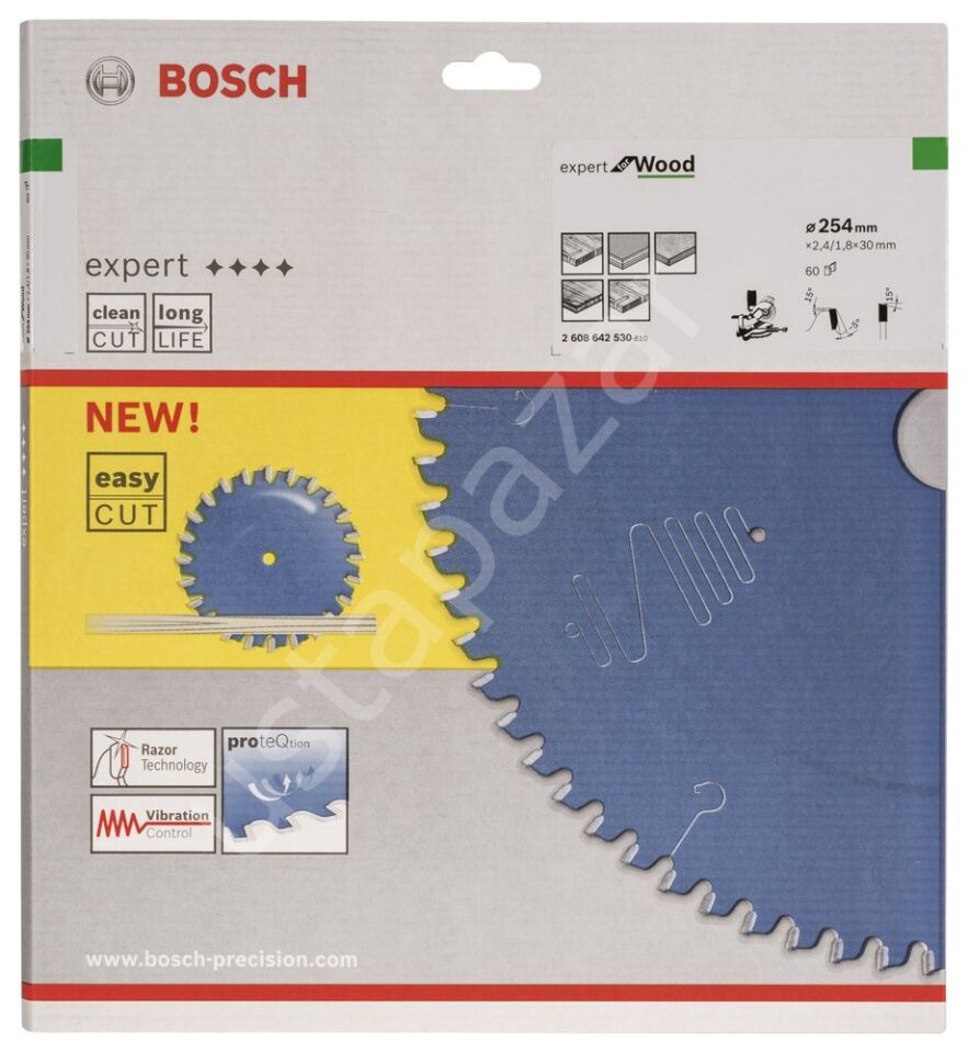 Bosch - Expert Serisi Ahşap için Daire Testere Bıçağı 254*30 mm 60 Diş 2608642530