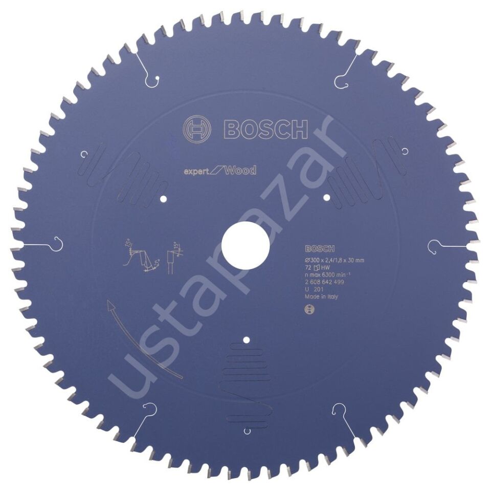 Bosch - Expert Serisi Ahşap için Daire Testere Bıçağı 300*30 mm 72 Diş 2608642499