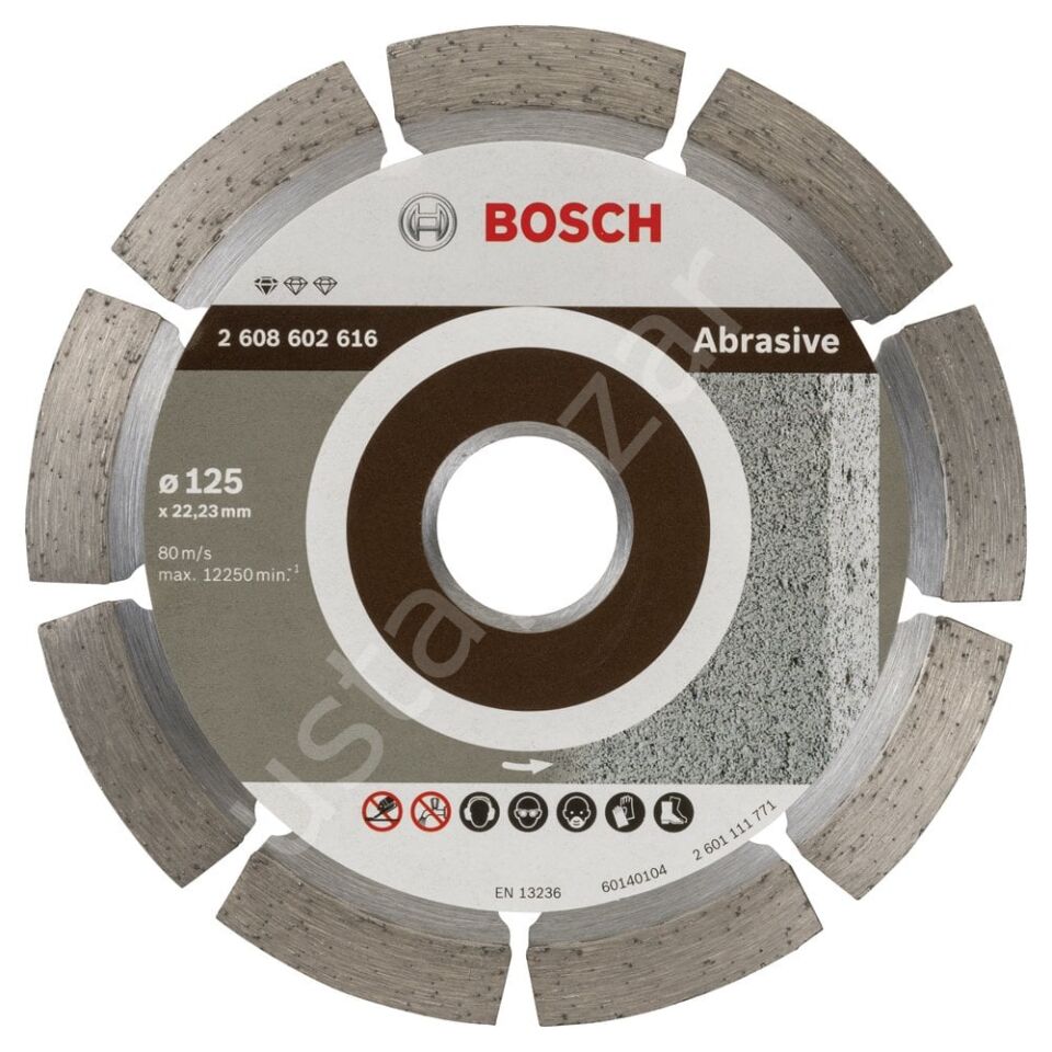 Bosch - Standard Seri Aşındırıcı Malzemeler İçin Elmas Kesme Diski 125 mm 2608602616