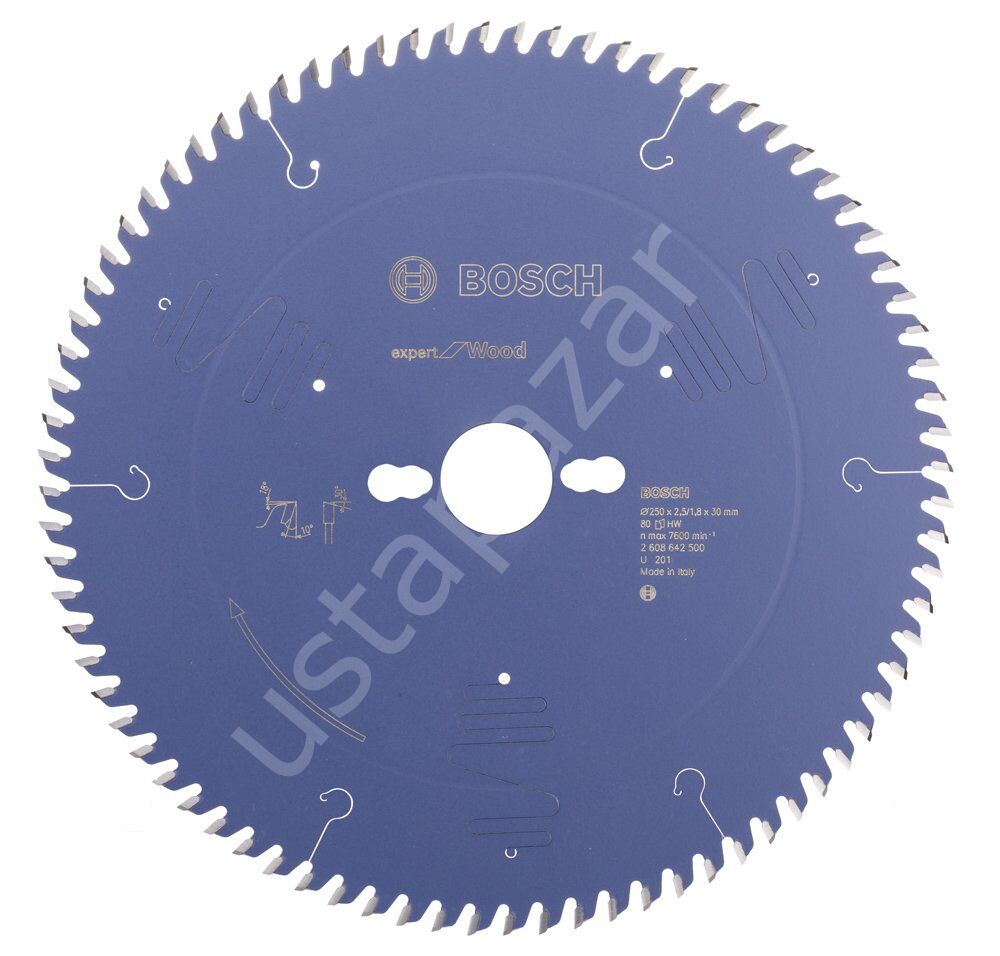 Bosch - Expert Serisi Ahşap için Daire Testere Bıçağı 250*30 mm 80 Diş 2608642500