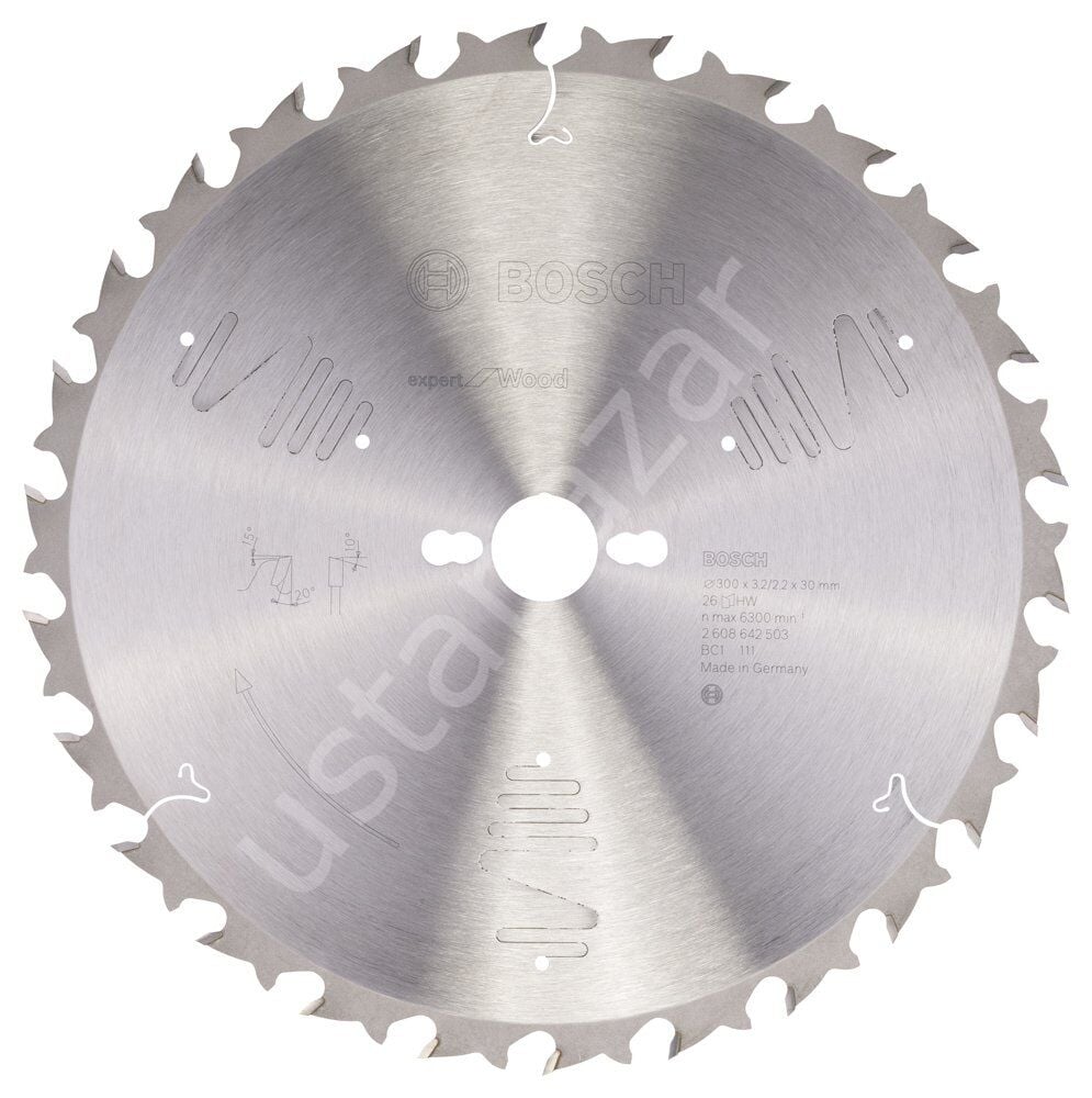 Bosch - Expert Serisi Ahşap için Daire Testere Bıçağı 300*30 mm 26 Diş 2608642503