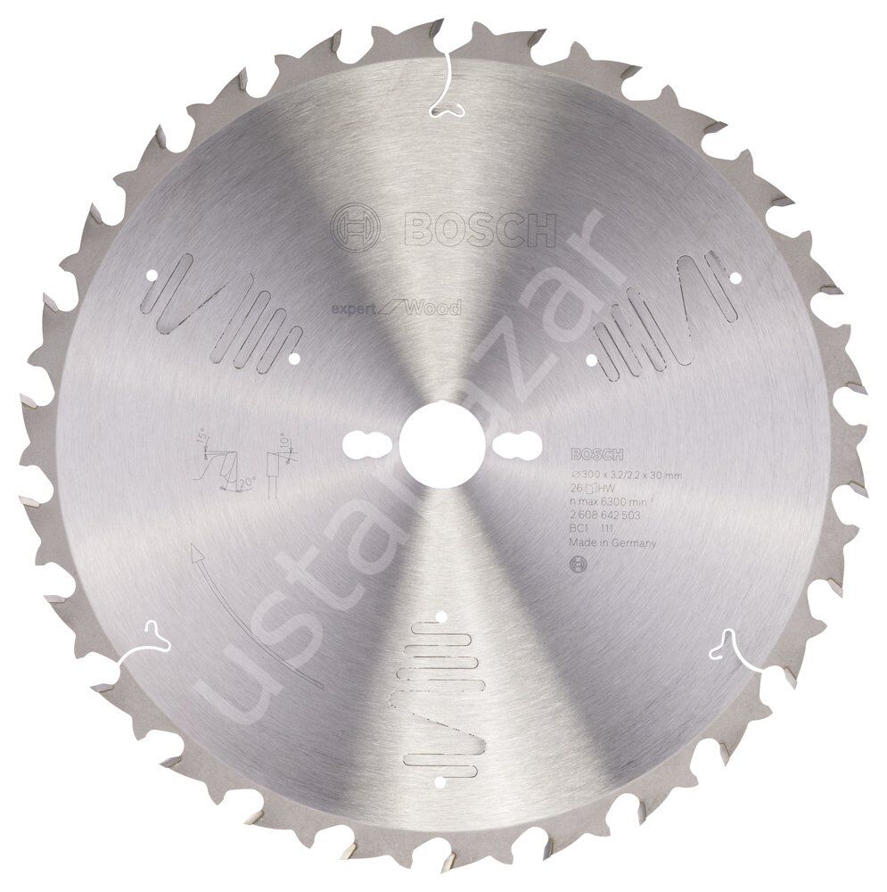 Bosch - Expert Serisi Ahşap için Daire Testere Bıçağı 300*30 mm 26 Diş 2608642503