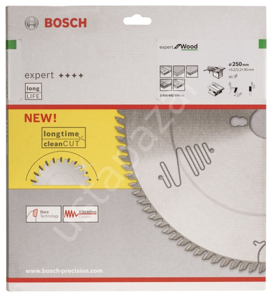Bosch - Expert Serisi Ahşap için Daire Testere Bıçağı 250*30 mm 40 Diş 2608642505