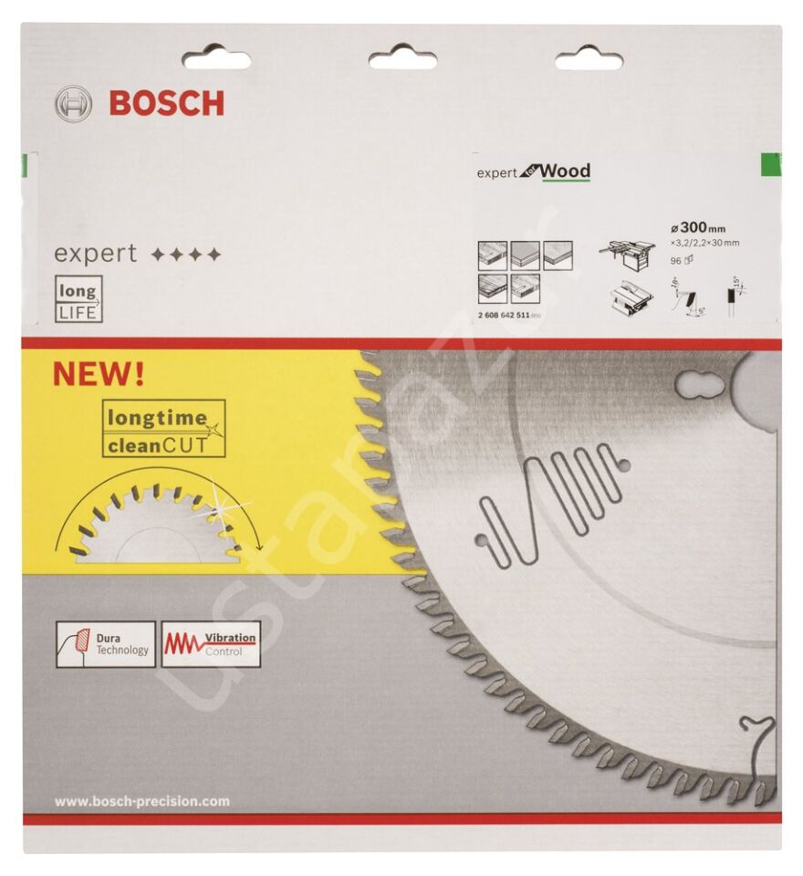 Bosch - Expert Serisi Ahşap için Daire Testere Bıçağı 300*30 mm 96 Diş 2608642511