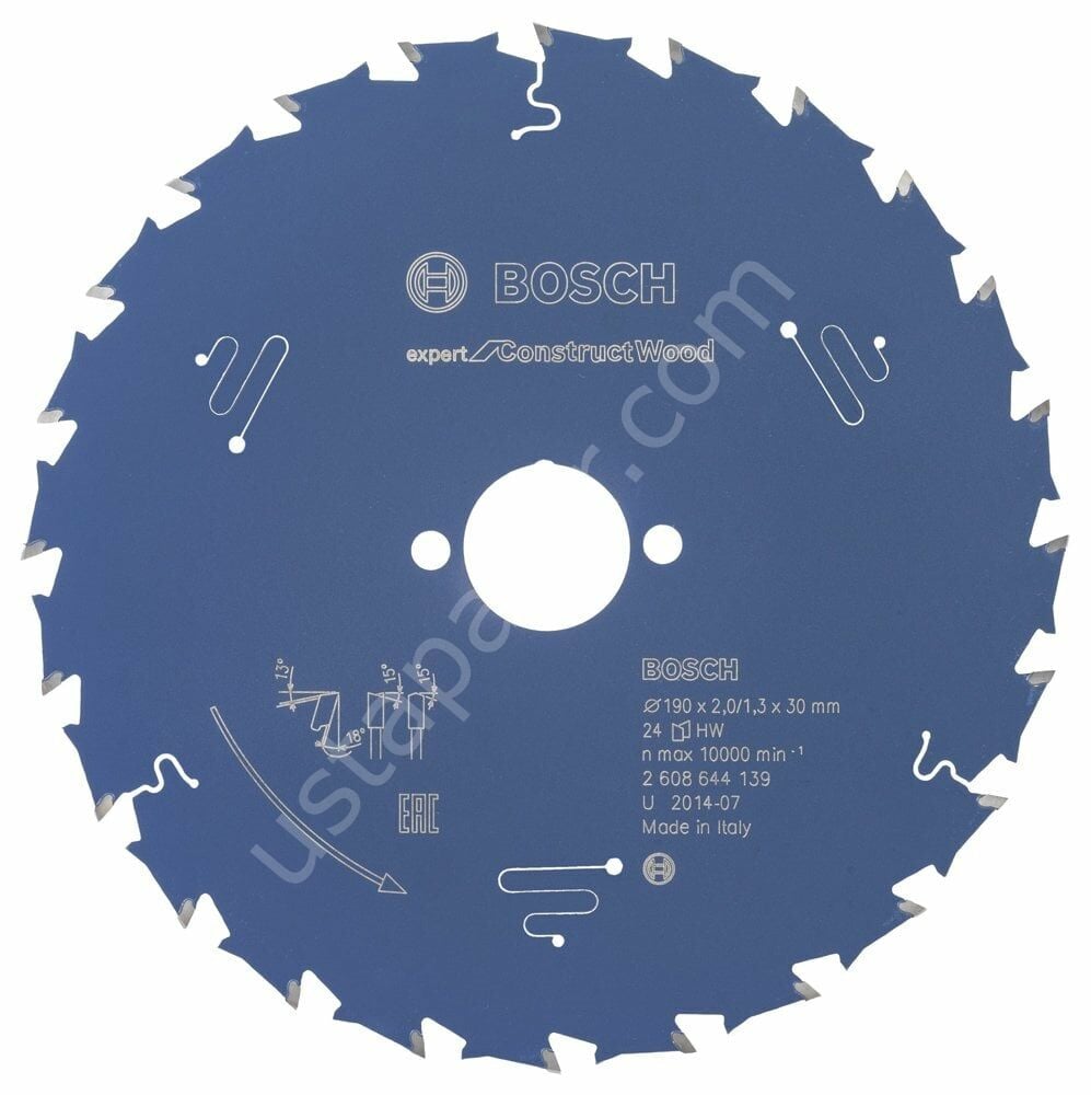 Bosch - Expert Serisi İnşaat Ahşabı için Daire Testere Bıçağı 190*30 mm 24 Diş 2608644139