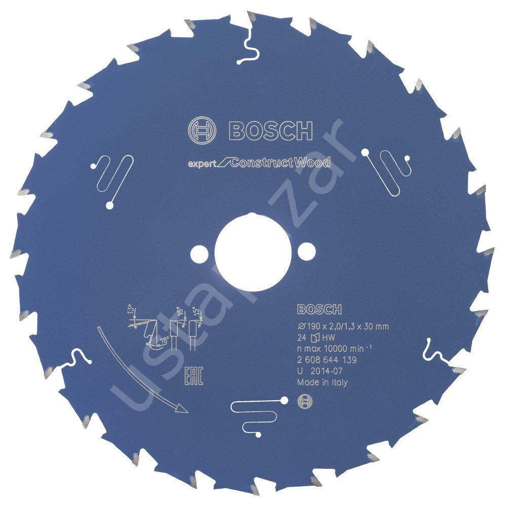 Bosch - Expert Serisi İnşaat Ahşabı için Daire Testere Bıçağı 190*30 mm 24 Diş 2608644139