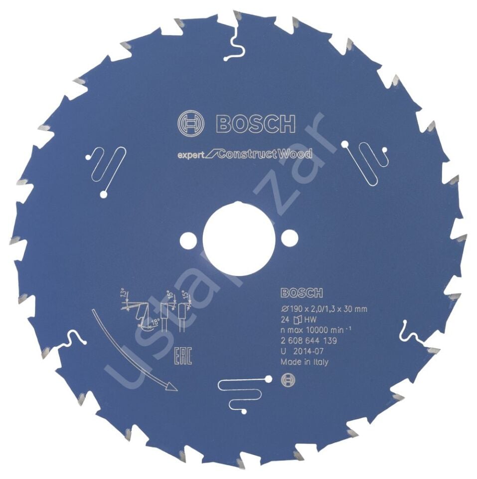 Bosch - Expert Serisi İnşaat Ahşabı için Daire Testere Bıçağı 190*30 mm 24 Diş 2608644139