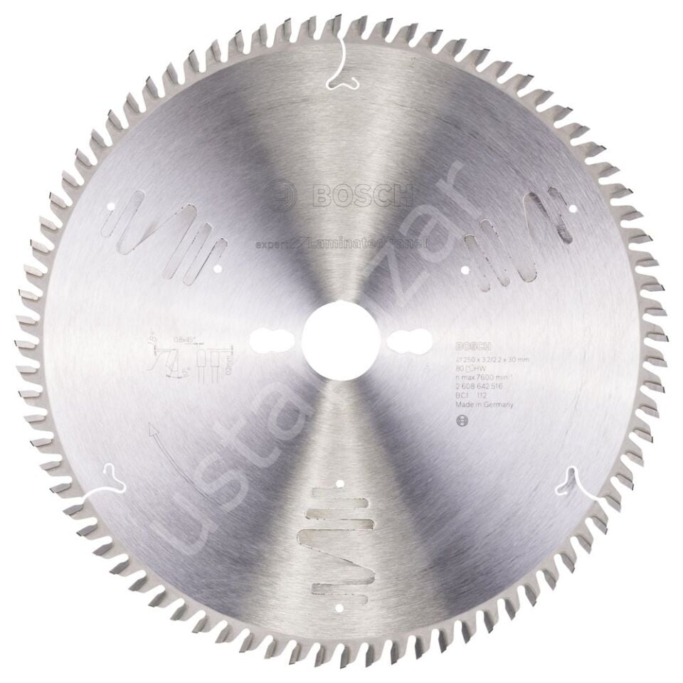 Bosch - Expert Serisi Lamine Panel için Daire Testere Bıçağı 250*30 mm 80 Diş 2608642516