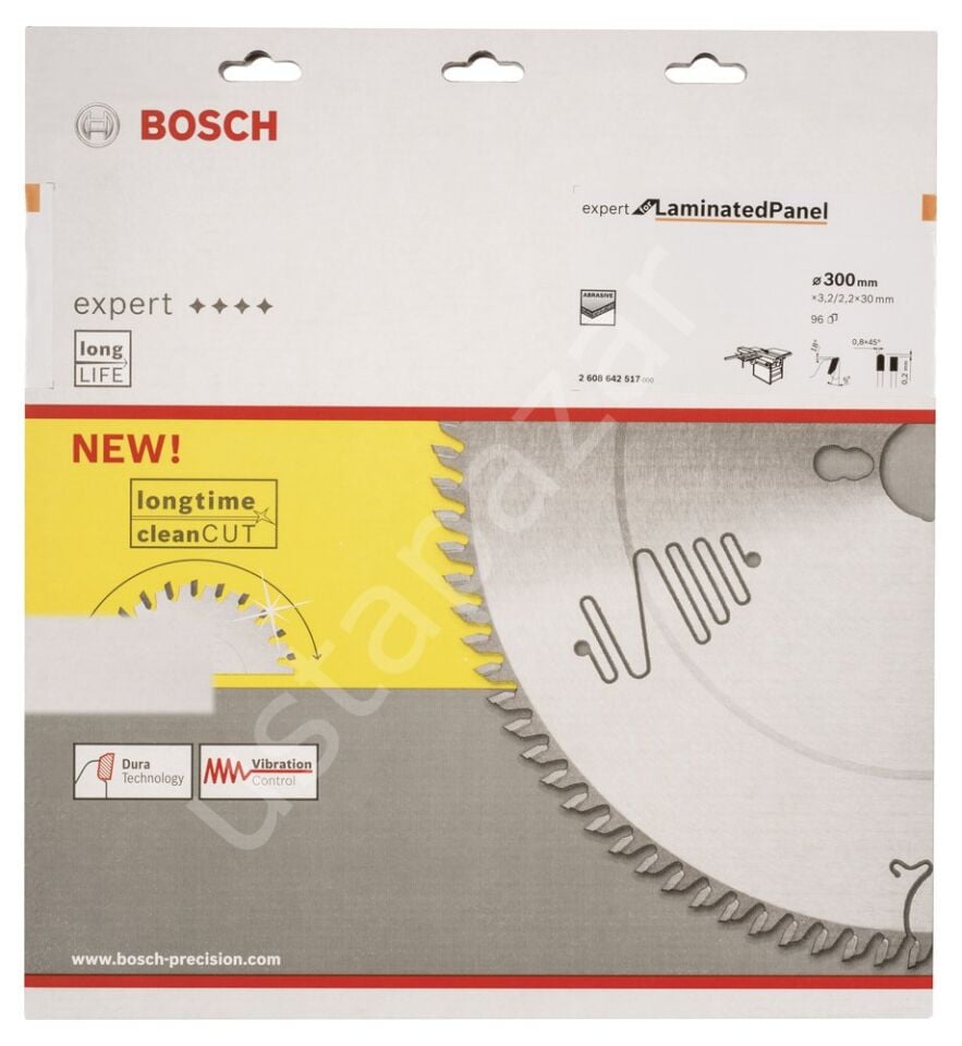 Bosch - Expert Serisi Lamine Panel için Daire Testere Bıçağı 300*30 mm 96 Diş 2608642517