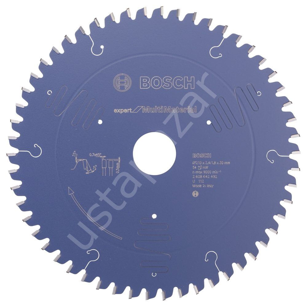 Bosch - Expert Serisi Çoklu Malzeme için Daire Testere Bıçağı 210*30 mm 54 Diş 2608642492