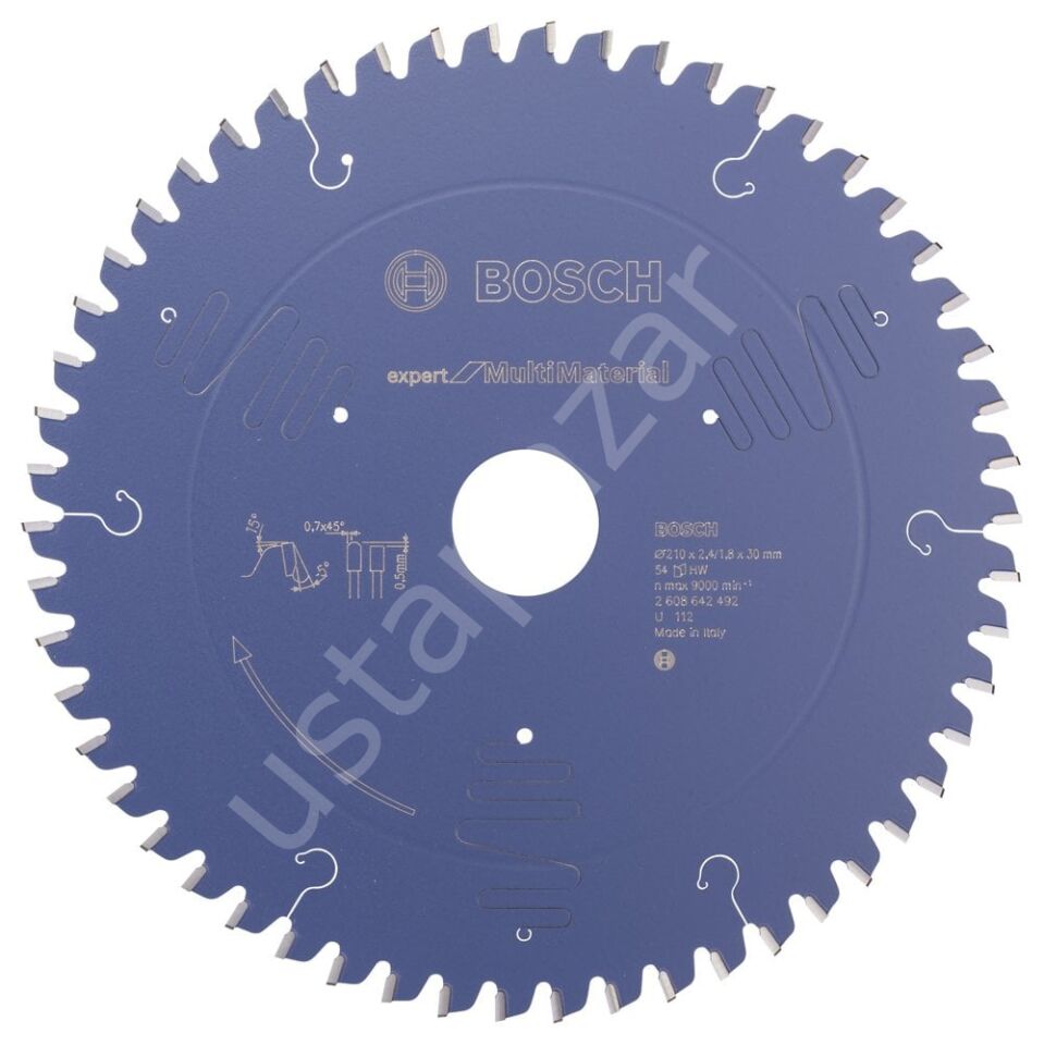 Bosch - Expert Serisi Çoklu Malzeme için Daire Testere Bıçağı 210*30 mm 54 Diş 2608642492