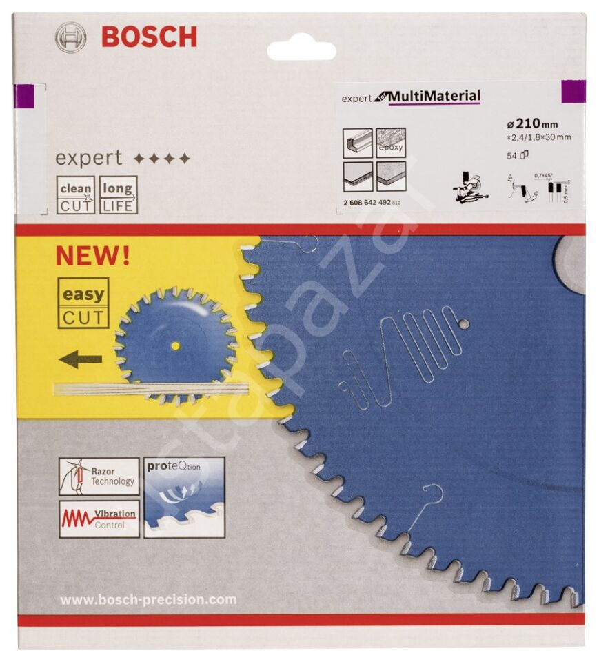 Bosch - Expert Serisi Çoklu Malzeme için Daire Testere Bıçağı 210*30 mm 54 Diş 2608642492