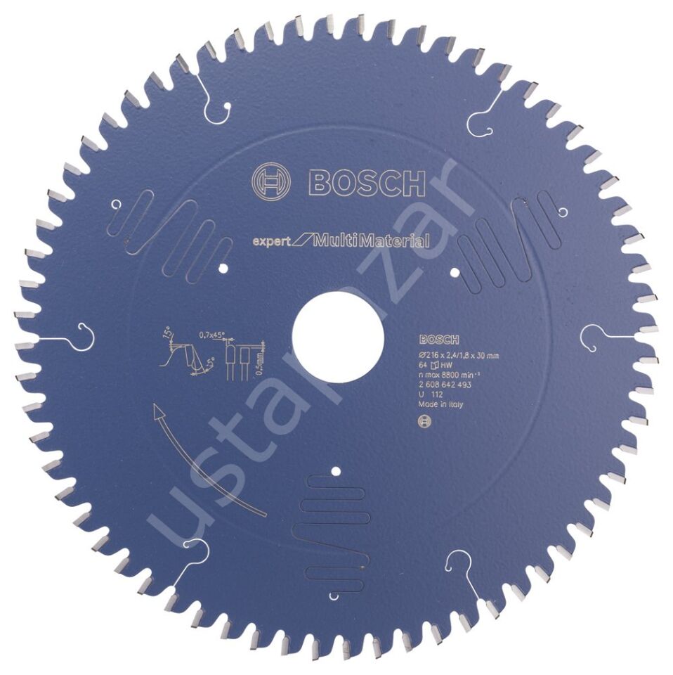 Bosch - Expert Serisi Çoklu Malzeme için Daire Testere Bıçağı 216*30 mm 64 Diş 2608642493