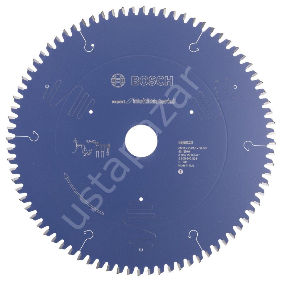 Bosch - Expert Serisi Çoklu Malzeme için Daire Testere Bıçağı 254*30 mm 80 Diş 2608642528