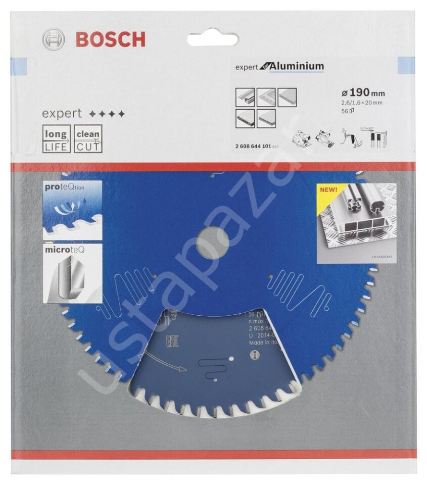 Bosch - Expert Serisi Alüminyum için Daire Testere Bıçağı 190*20 mm 56 Diş 2608644101