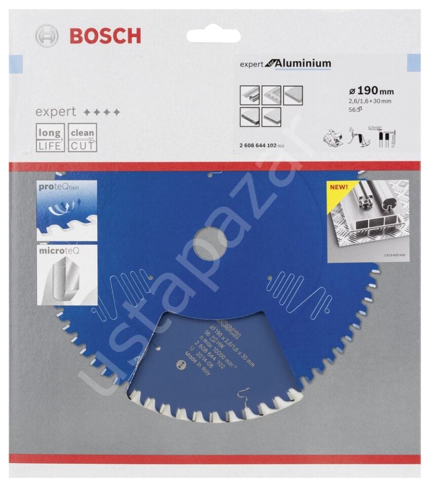 Bosch - Expert Serisi Alüminyum için Daire Testere Bıçağı 190*30 mm 56 Diş 2608644102