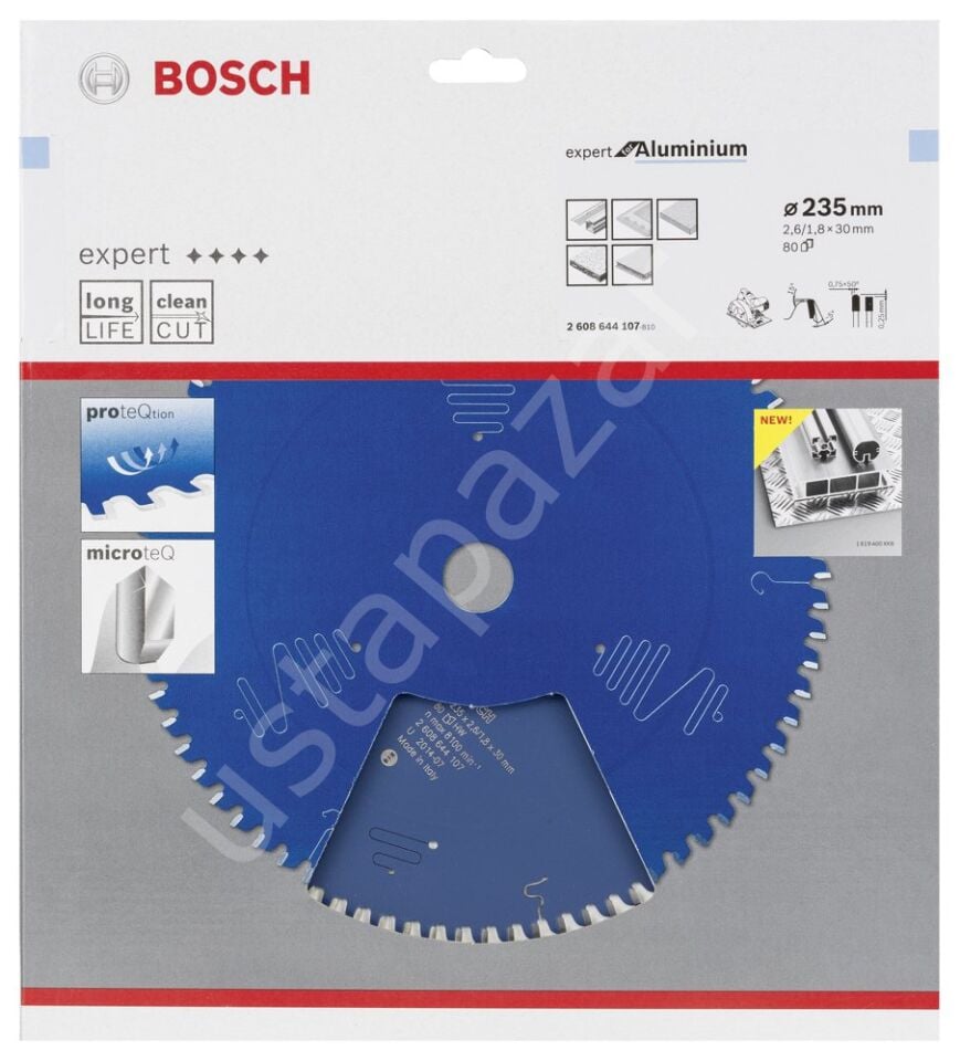 Bosch - Expert Serisi Alüminyum için Daire Testere Bıçağı 235*30 mm 80 Diş 2608644107