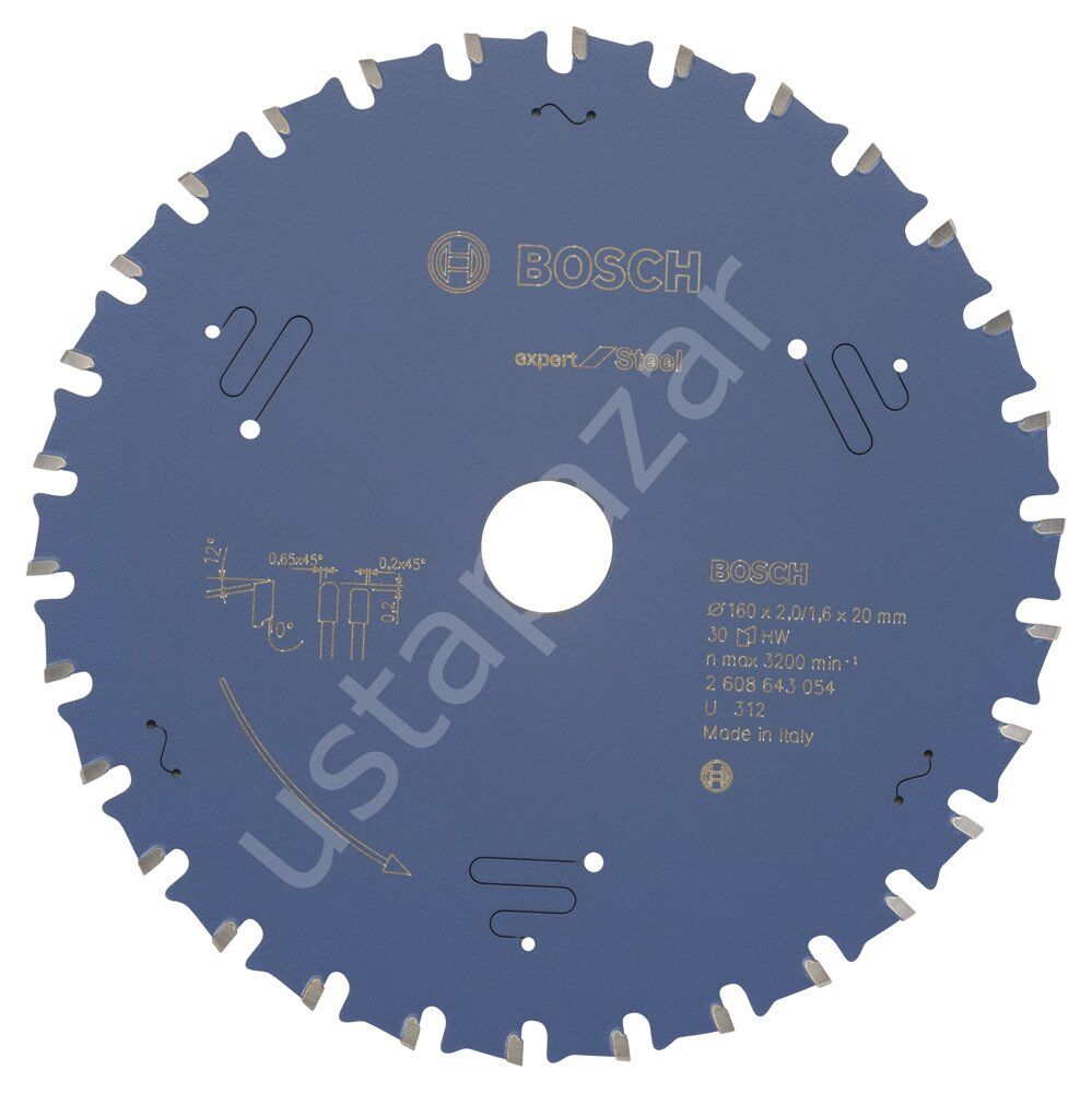 Bosch - Expert Serisi Metal için Daire Testere Bıçağı 160*20 mm 30 Diş 2608643054