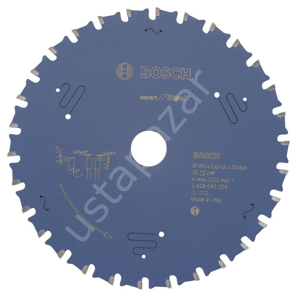 Bosch - Expert Serisi Metal için Daire Testere Bıçağı 160*20 mm 30 Diş 2608643054