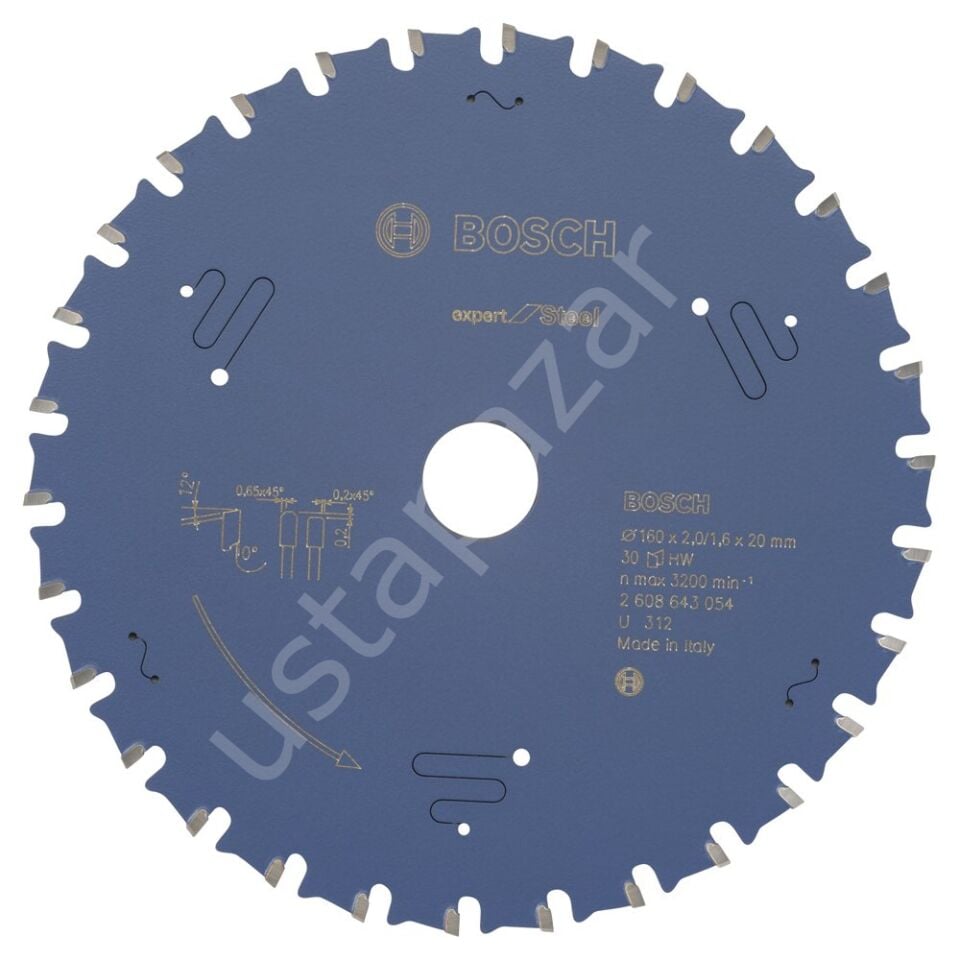 Bosch - Expert Serisi Metal için Daire Testere Bıçağı 160*20 mm 30 Diş 2608643054