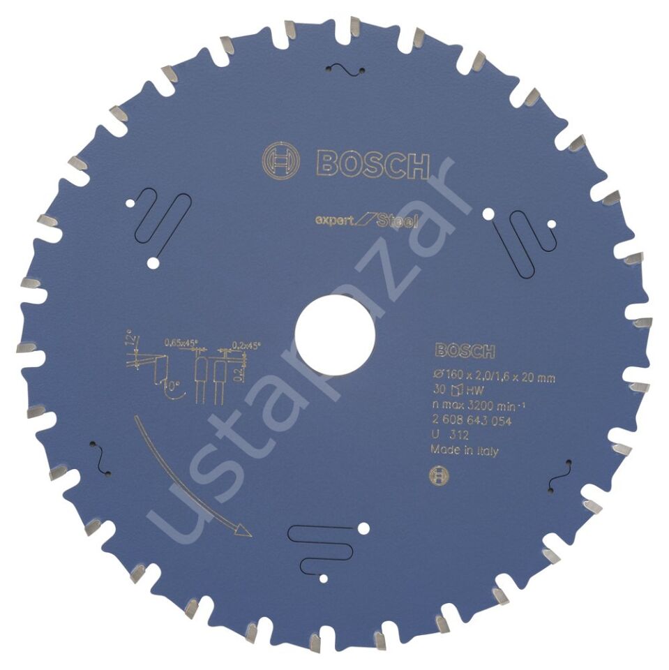 Bosch - Expert Serisi Metal için Daire Testere Bıçağı 160*20 mm 30 Diş 2608643054